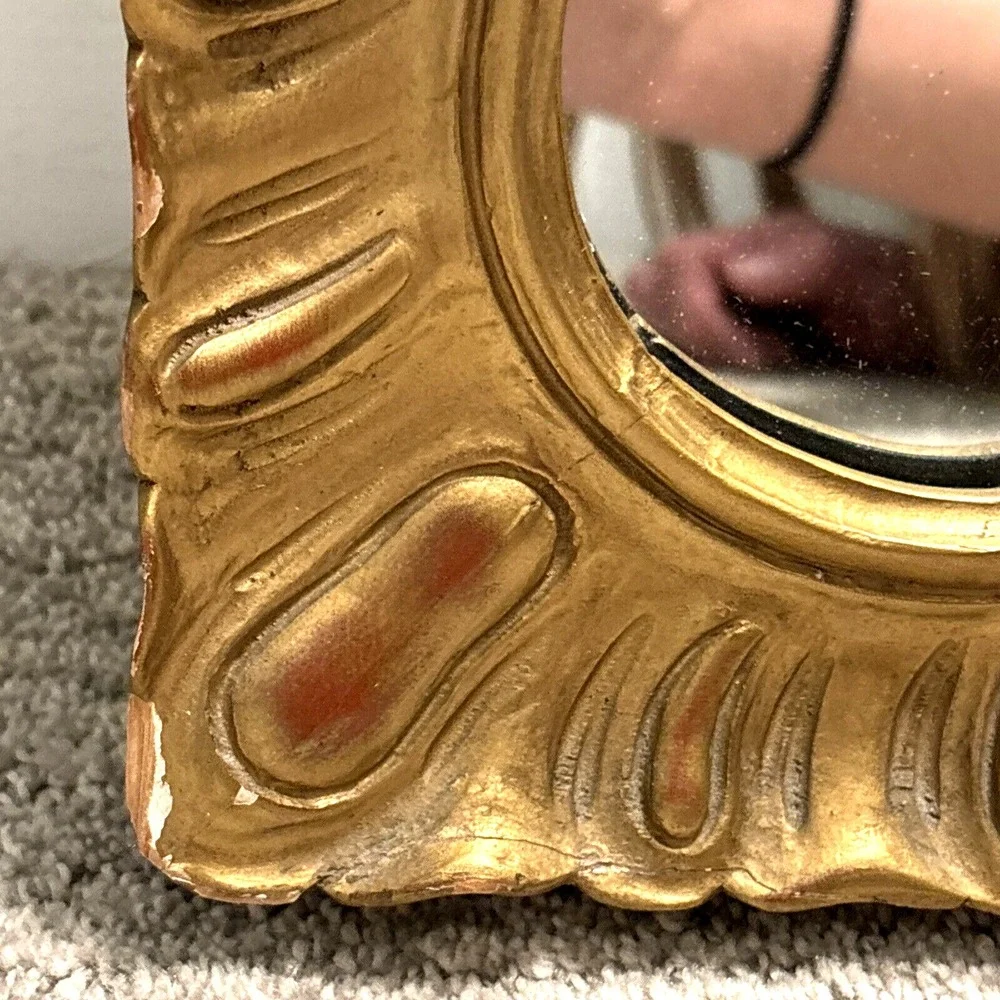 Antique Carved Wood Regency Rococo Style Gold Wall Mirror 23 x‎ 32